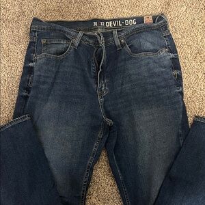 Men's Dark Blue Relaxed Jeans